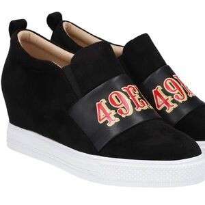 Women's Cuce San Francisco 49ers Safety Slip-On Wedge Sneakers
